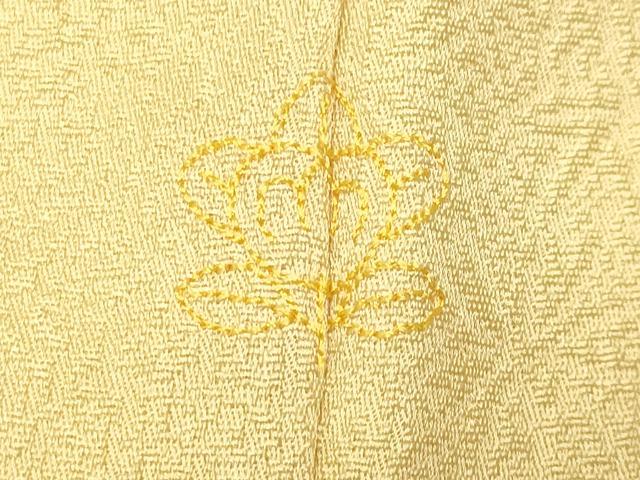 平和屋着物●上質な色無地　五木ひろし監修　舞花地紋　淡黄色　正絹　逸品　未使用　CABK2627gh