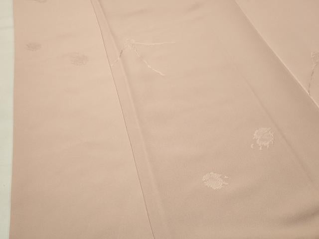 平和屋着物●上質な色無地　抽象地紋　洗柿色　正絹　逸品　CABK2629gh