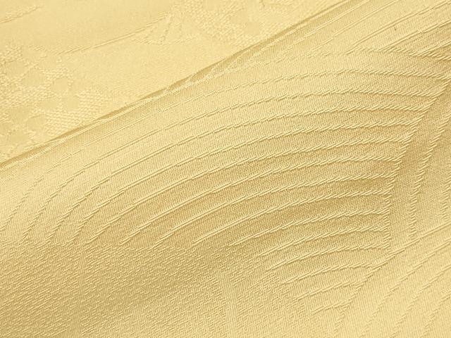 平和屋着物●上質な色無地　亀甲花地紋　卵色　正絹　逸品　未使用　CABK2630gh