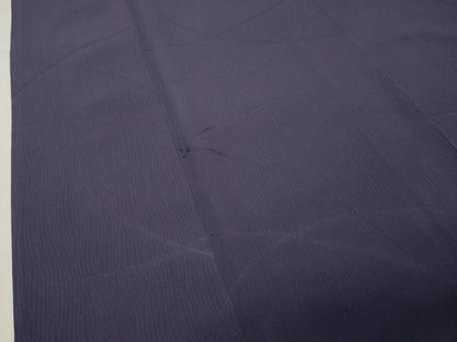 平和屋着物●上質な色無地　芝草紋紗　紫黒色　正絹　逸品　CABK2638gh