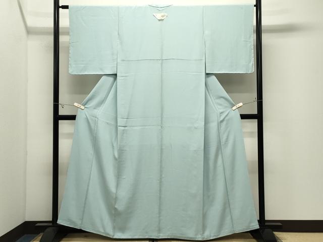 平和屋着物●上質な色無地　水色　正絹　逸品　未使用　CABK2645gh