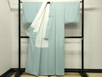 平和屋着物●上質な色無地　水色　正絹　逸品　未使用　CABK2645gh