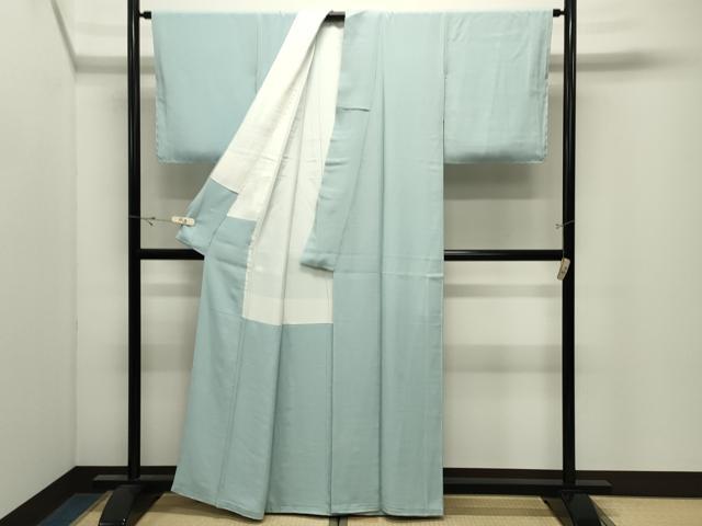 平和屋着物●上質な色無地　水色　正絹　逸品　未使用　CABK2645gh