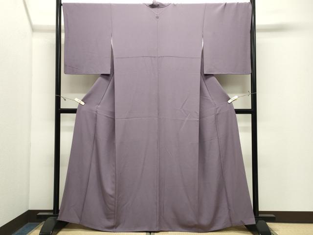 平和屋着物●上質な色無地　鳩羽色　正絹　逸品　CABK2648gh