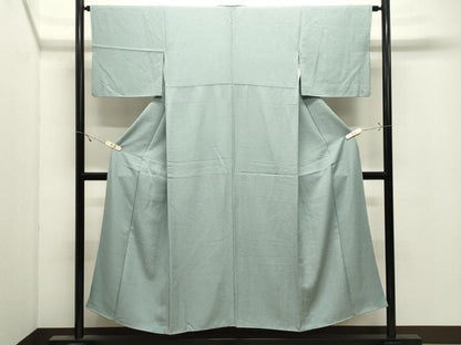 平和屋着物●上質な色無地　紋意匠　千草鼠色　正絹　逸品　CABK2649gh