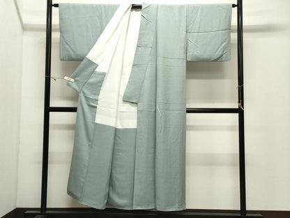 平和屋着物●上質な色無地　紋意匠　千草鼠色　正絹　逸品　CABK2649gh