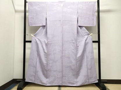平和屋着物●上質な色無地　雲重ね花地紋　白藤色　やまと誂製　正絹　逸品　未使用　CABK2650gh
