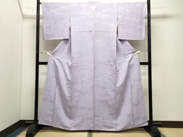 平和屋着物●上質な色無地　雲重ね花地紋　白藤色　やまと誂製　正絹　逸品　未使用　CABK2650gh