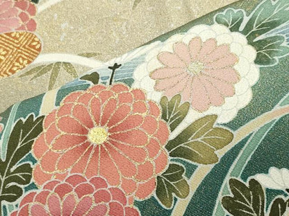 平和屋着物●豪華黒留袖　作家物　刺繍　風景花文　暈し染め　金銀彩　正絹　逸品　CABK2661gh