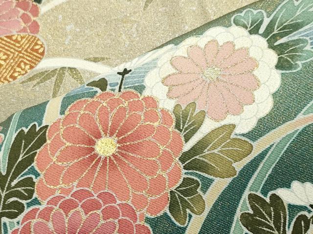 平和屋着物●豪華黒留袖　作家物　刺繍　風景花文　暈し染め　金銀彩　正絹　逸品　CABK2661gh