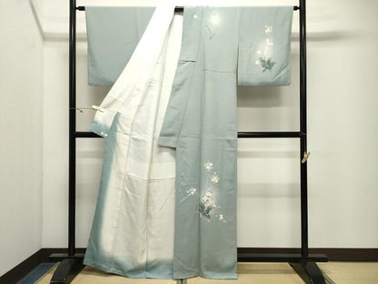 平和屋着物●訪問着　友禅　草花文　暈し染め　正絹　逸品　CABK2674gh
