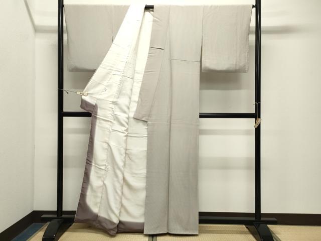 平和屋着物●伝統工芸士　寺山存男　江戸小紋　万筋　薄葡萄鼠色×白花色　正絹　逸品　CABK2675gh