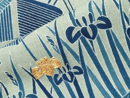 平和屋着物●人間国宝　五代　田畑喜八　訪問着　紬地　駒刺繍　御所解花文　おく田謹製　正絹　逸品　CABK2677gh