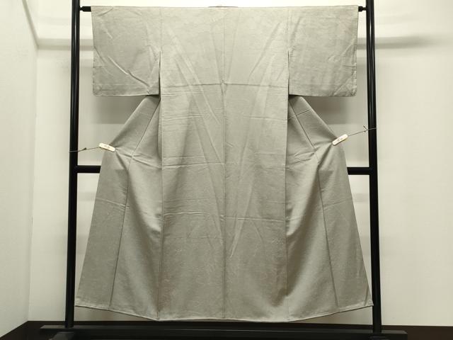 平和屋着物●上質な色無地　雲重ね地紋　灰汁色　正絹　逸品　未使用　CABK2686gh