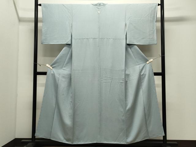 平和屋着物●上質な色無地　霞地紋　藍白色　正絹　逸品　CABK2690gh