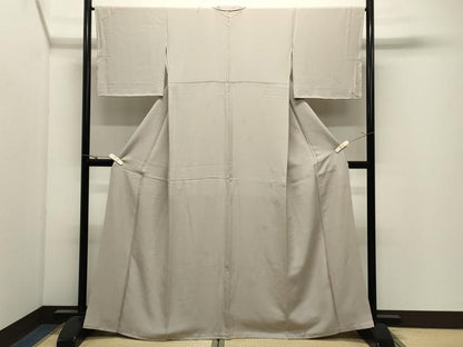 平和屋着物●上質な色無地　草花地紋　亜麻色　正絹　逸品　CABK2693gh