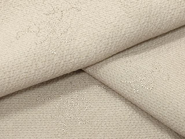 平和屋着物●上質な色無地　草花地紋　亜麻色　正絹　逸品　CABK2693gh