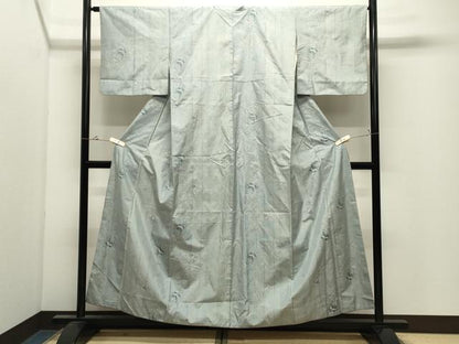 平和屋着物●本場大島紬　白大島　7マルキ　総絣　更紗花唐草文　正絹　逸品　CABK2701gh