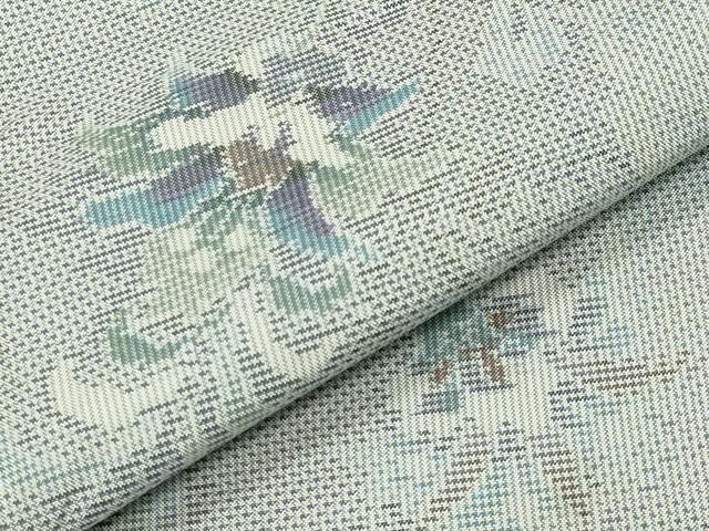 平和屋着物●本場大島紬　白大島　7マルキ　総絣　更紗花唐草文　正絹　逸品　CABK2701gh