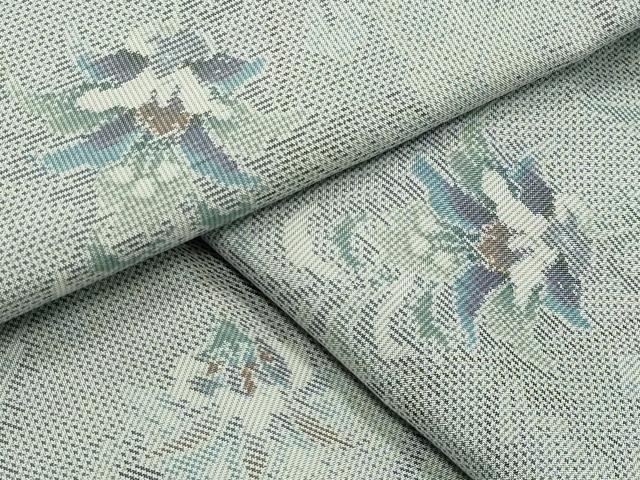 平和屋着物●本場大島紬　白大島　7マルキ　総絣　更紗花唐草文　正絹　逸品　CABK2701gh
