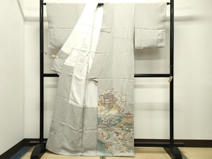平和屋着物●豪華色留袖　風景松竹梅文　暈し染め　鬼しぼ縮緬　三越扱い　正絹　逸品　CABK2702gh