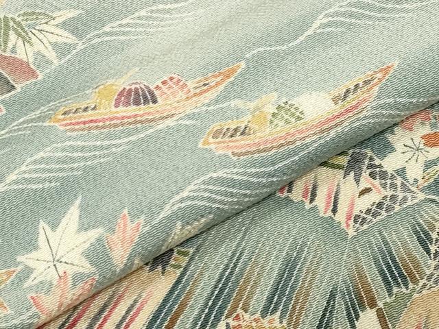 平和屋着物●豪華色留袖　風景松竹梅文　暈し染め　鬼しぼ縮緬　三越扱い　正絹　逸品　CABK2702gh