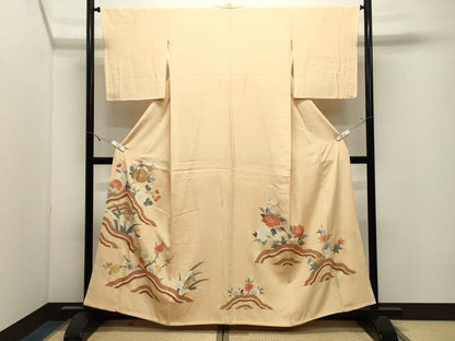 平和屋着物●豪華色留袖　草花文　金彩　正絹　逸品　CABK2703gh