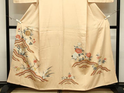 平和屋着物●豪華色留袖　草花文　金彩　正絹　逸品　CABK2703gh