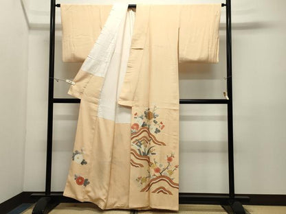 平和屋着物●豪華色留袖　草花文　金彩　正絹　逸品　CABK2703gh