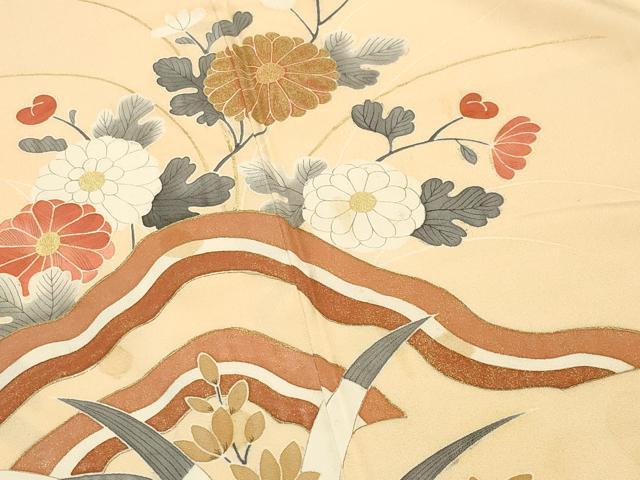 平和屋着物●豪華色留袖　草花文　金彩　正絹　逸品　CABK2703gh