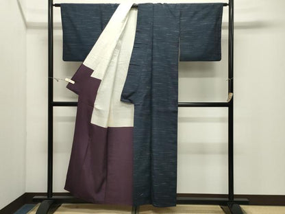 平和屋着物●郡上紬　草木染　横段文　正絹　逸品　CABK2708gh