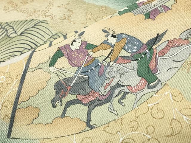 平和屋着物●友禅師・京の名工・伝統工芸士・樽本伊勢蔵　色留袖　暈し染め　扇面人物風景文　金銀彩　正絹　逸品　未使用　CABK2709gh