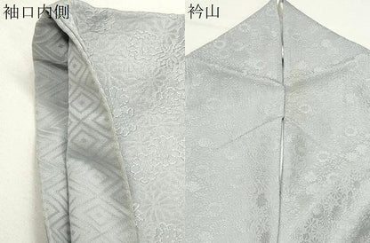平和屋着物●上質な色無地　舞花地紋　秘色色　正絹　逸品　CABK2712gh