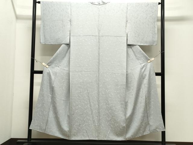 平和屋着物●上質な色無地　舞花地紋　秘色色　正絹　逸品　CABK2712gh
