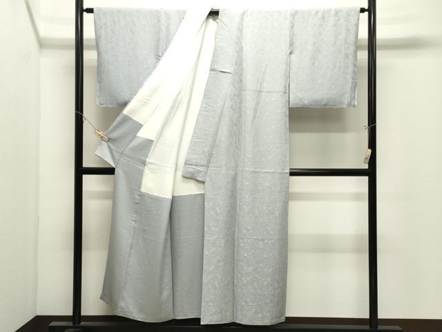 平和屋着物●上質な色無地　舞花地紋　秘色色　正絹　逸品　CABK2712gh