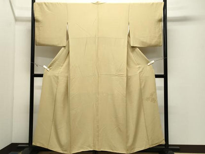 平和屋着物●上質な色無地　淡黄色　正絹　逸品　CABK2714gh