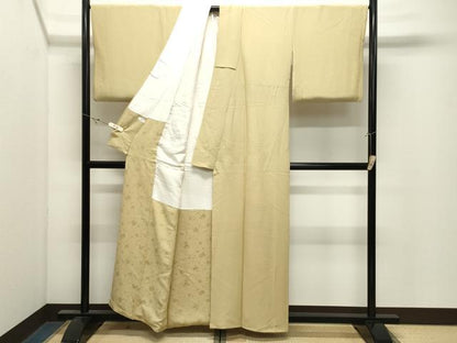 平和屋着物●上質な色無地　淡黄色　正絹　逸品　CABK2714gh