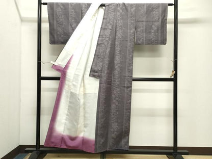平和屋着物●結城紬　100亀甲　飛び亀甲柄　花間道　正絹　逸品　未使用　CABK2715gh