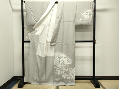 平和屋着物●東京友禅　菅有鬼一　訪問着　鷺　暈し染め　金彩　正絹　逸品　CABK2717gh