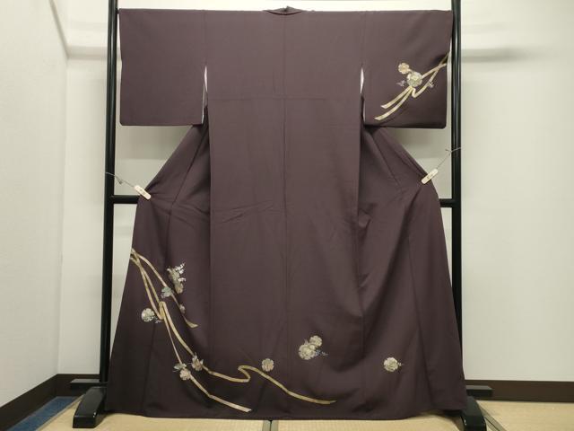 平和屋着物●訪問着　雪輪重ね花文　金銀彩　正絹　逸品　CABK2724gh