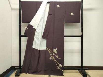 平和屋着物●訪問着　雪輪重ね花文　金銀彩　正絹　逸品　CABK2724gh