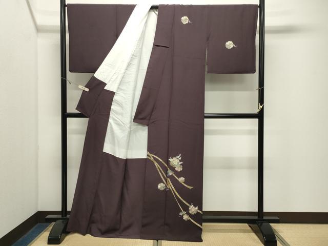 平和屋着物●訪問着　雪輪重ね花文　金銀彩　正絹　逸品　CABK2724gh