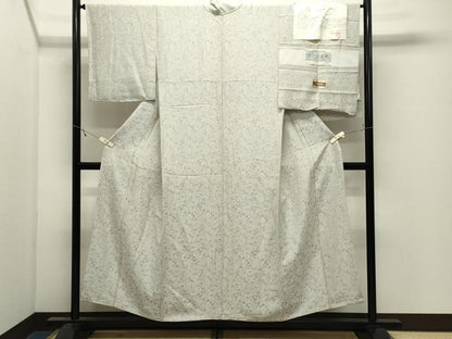 平和屋着物●西陣河村織物謹製・手織り　お召　古代風通織　古代雅文　証紙付き　正絹　逸品　CABK2726gh