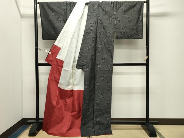 平和屋着物●本場大島紬　草花文　さが美扱い　中晶紬織物謹製　証紙付き　正絹　逸品　CABK2729gh