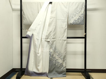 平和屋着物●藤倉守正　訪問着　本塩沢　舞蝶文　暈し染め　正絹　逸品　CABK2730gh