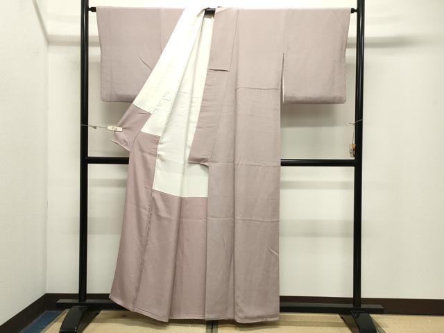 平和屋着物●加賀友禅の巨匠　初代　由水十久監修　色無地　薄柿色　鬼しぼ縮緬　正絹　逸品　CABK2740gh