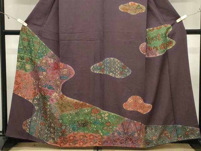 平和屋着物●訪問着　動物花文　暈し染め　正絹　逸品　CABK2753gh