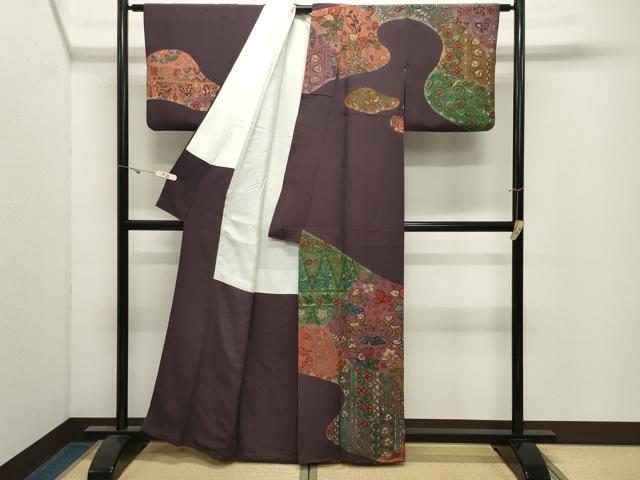 平和屋着物●訪問着　動物花文　暈し染め　正絹　逸品　CABK2753gh
