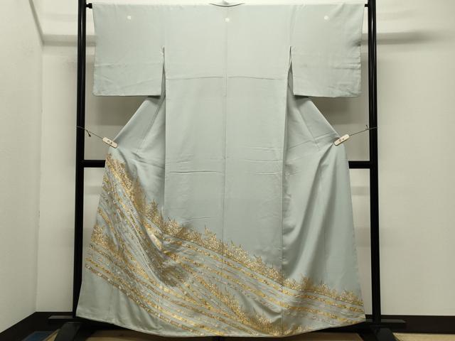 平和屋着物●豪華色留袖　総刺繍　駒刺繍　萩草花文　金彩　正絹　逸品　CABK2754gh