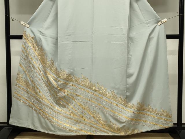 平和屋着物●豪華色留袖　総刺繍　駒刺繍　萩草花文　金彩　正絹　逸品　CABK2754gh